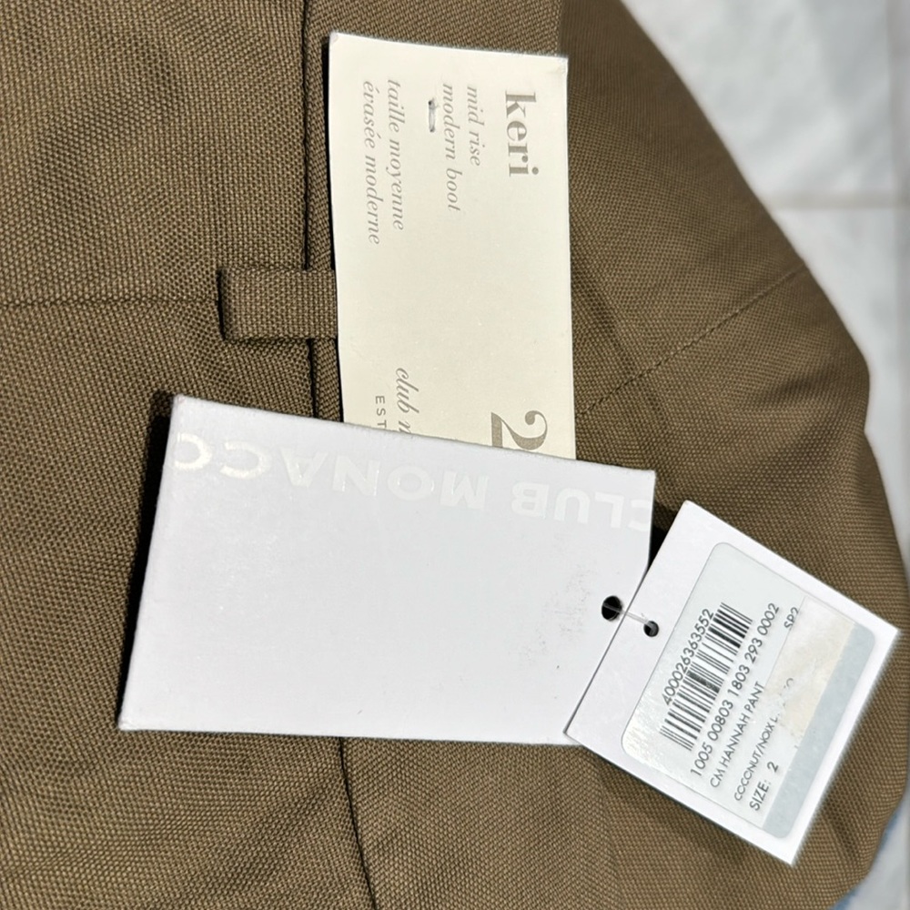Club Monaco white Keri mid rise modern boot Hannah pants Sz 2 NWT